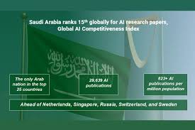 Saudi Arabia ranks 15th globally for AI research papers, Global AI Competitiveness Index