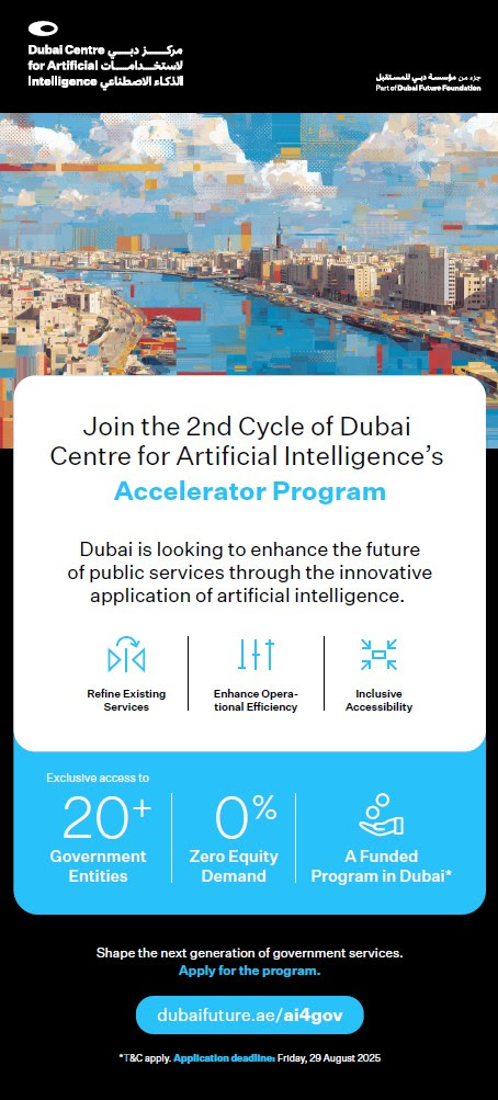 Dubai’s AI Accelerator Calls on Tech Innovators to Engineer the Future of Government
