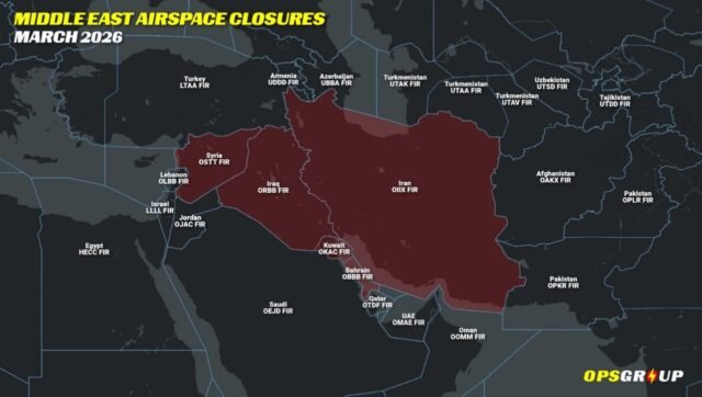 Middle East airspace closures force airlines into narrow corridors amid escalating conflict Middle East airspace closures force airlines into narrow corridors amid escalating conflict